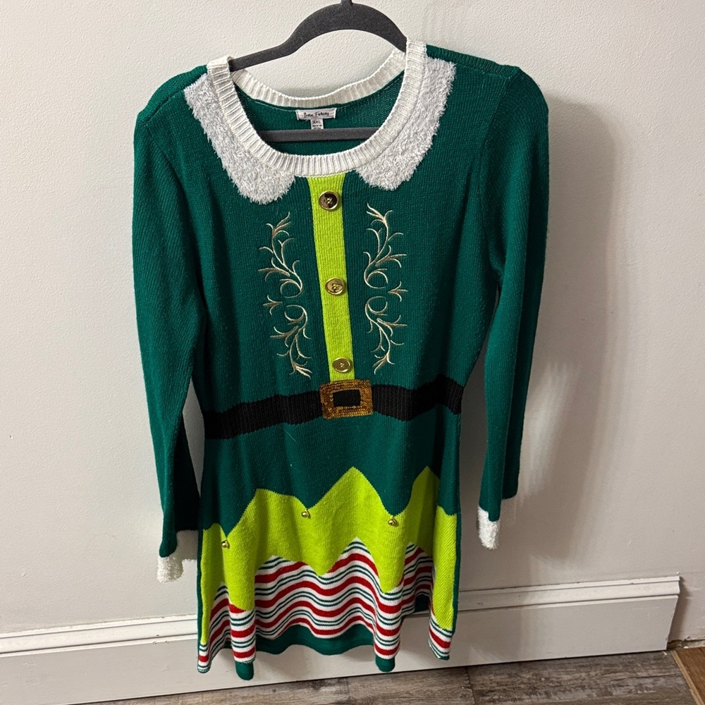 Born Famous Green Sweater Dress - Elf 🧝‍♀️